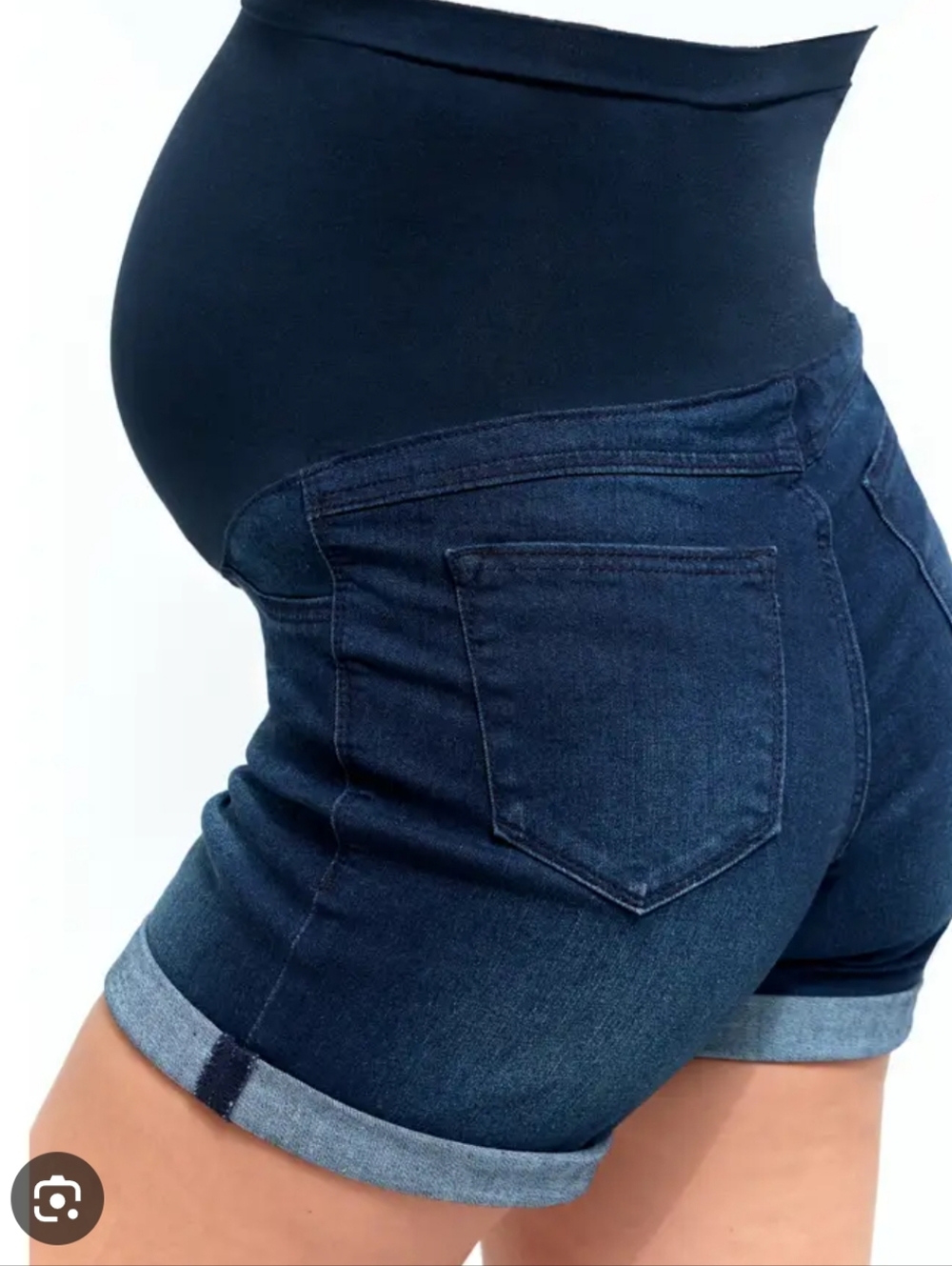 Luxe Essentials Denim Maternity Shorts Jean Pregnancy